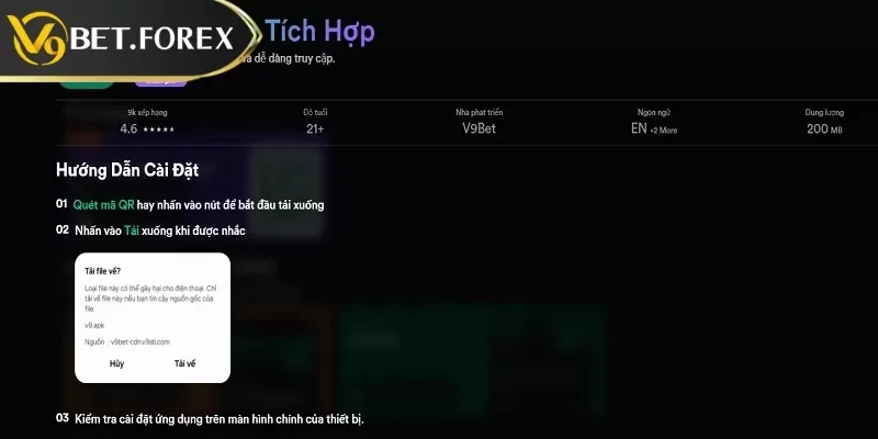 Những điều quan trọng khi tải ứng dụng V9BET